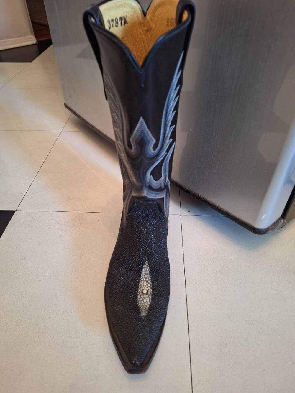 Rios of Mercedes Hand Made Black Stingray Cowboy Boots - Picture 2 of 5